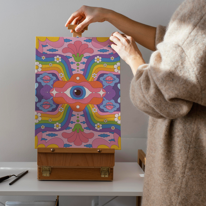 Groovy Psychodelic 70s Illustration Canvas Print