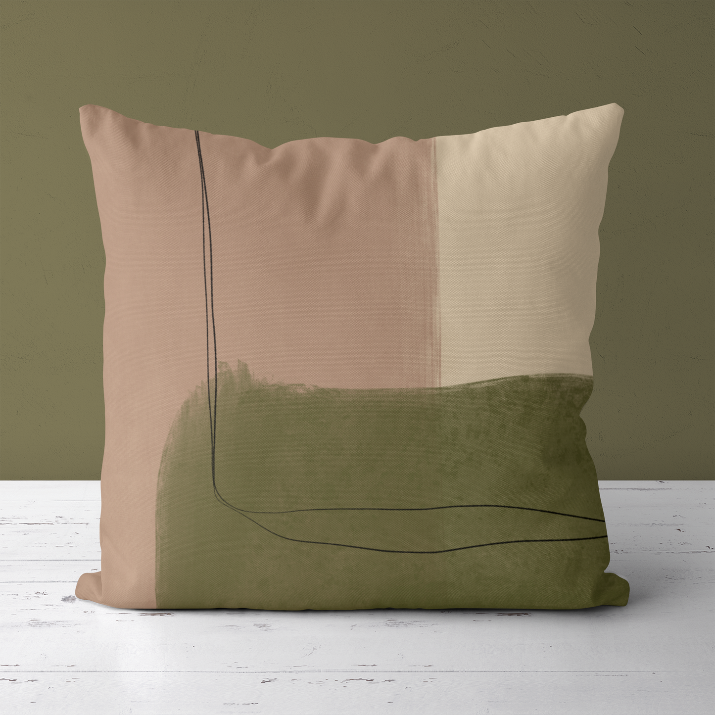 Modern Painted Shapes Modern Style Throw Pillow