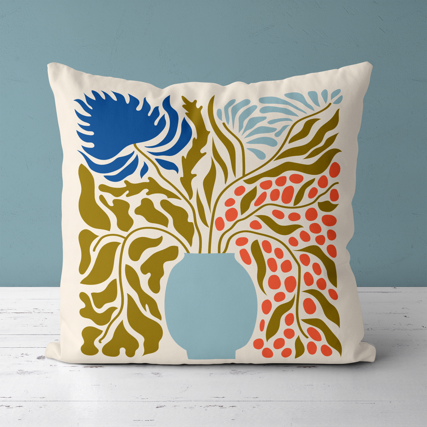 Eclectic Floral Style Throw Pillow