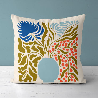 Eclectic Floral Style Throw Pillow