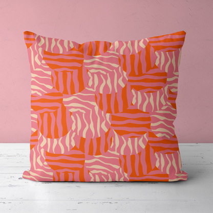 Throw Pillow with Summer Abstract Pattern