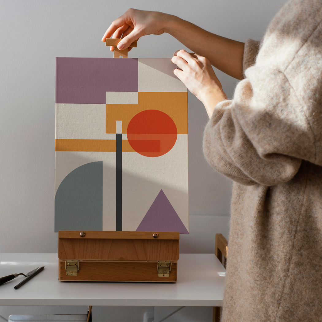 Modern Bauhaus Geometric Canvas Print
