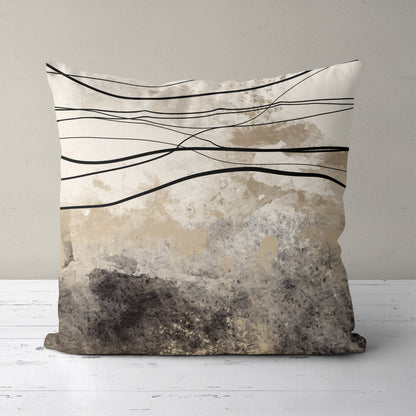 Beige Neutral Rustic Pattern Throw Pillow