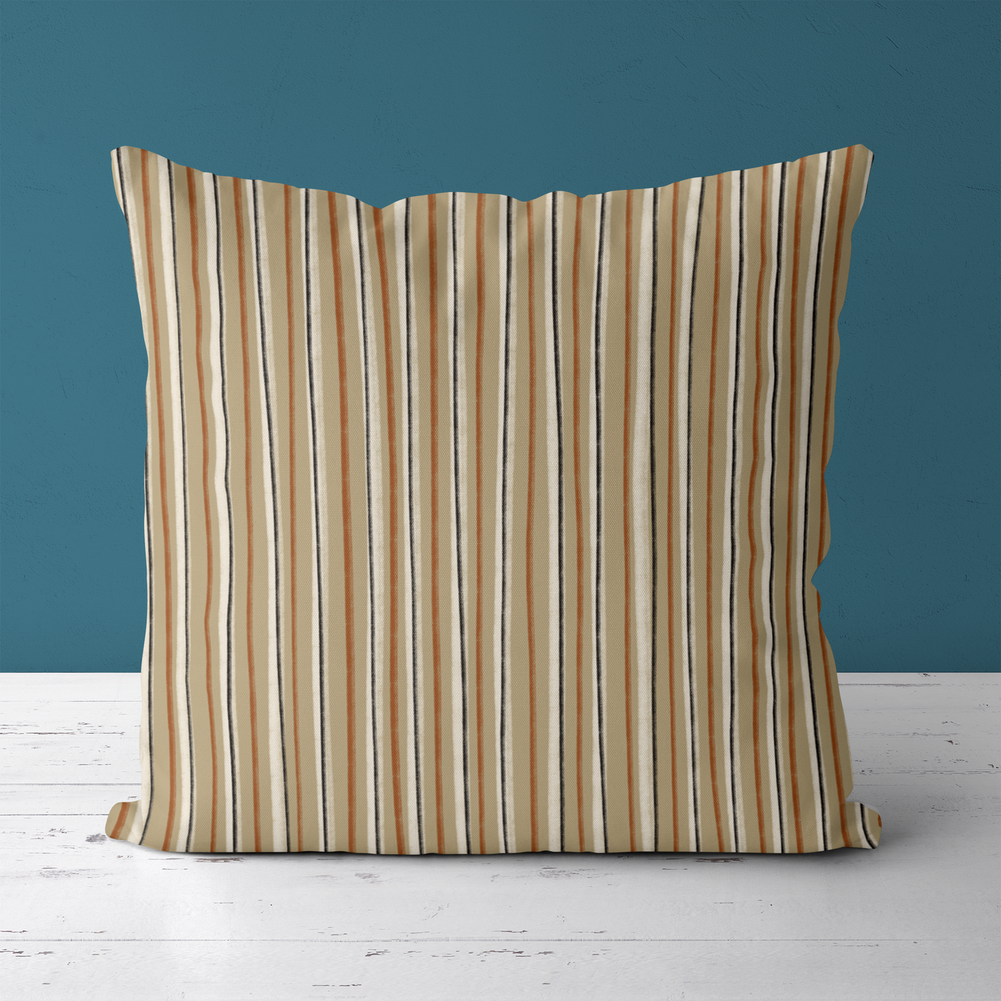 Vintage Striped Pattern Goodwill Inspired Throw Pillow