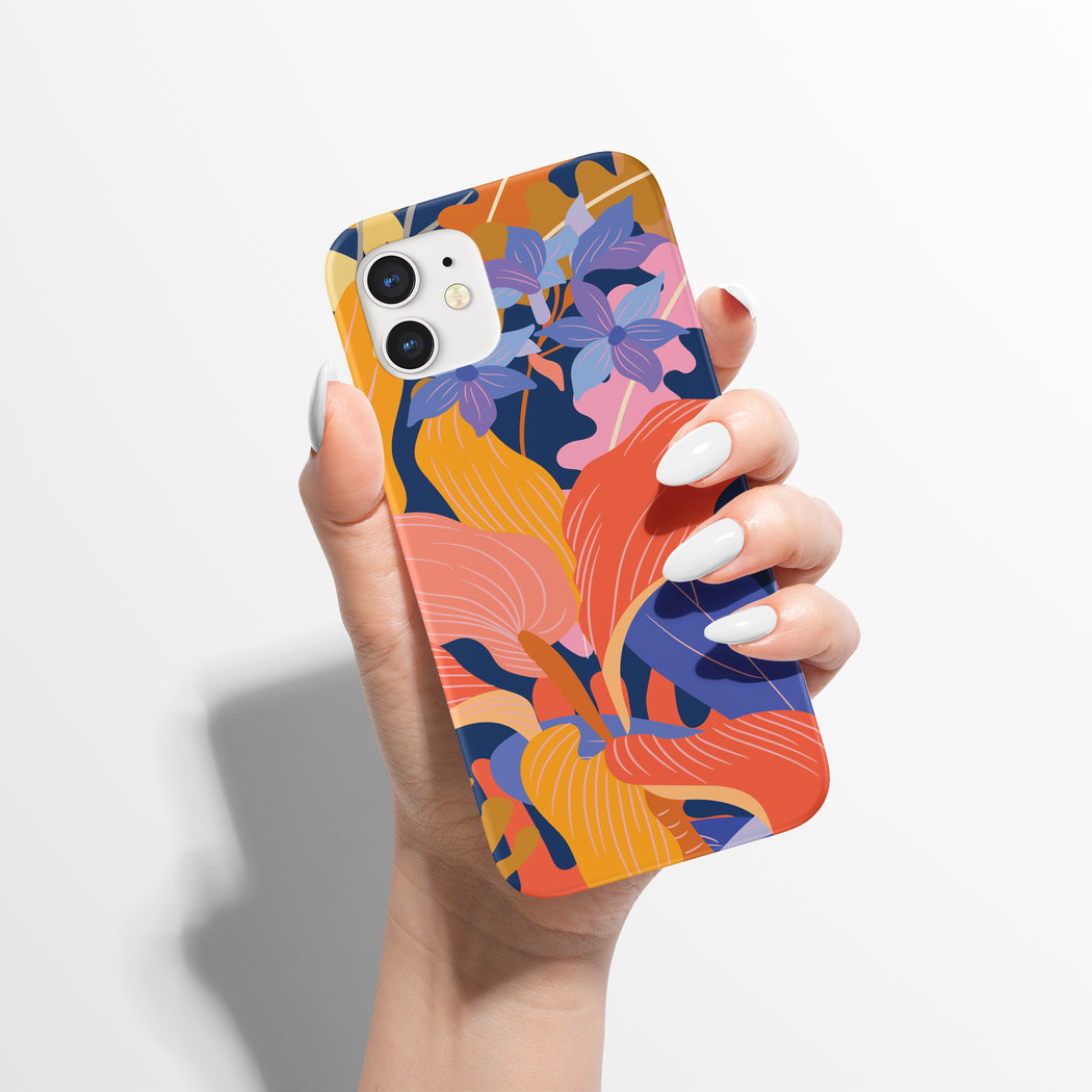 Vintage Colorful Flowers Pattern iPhone Case