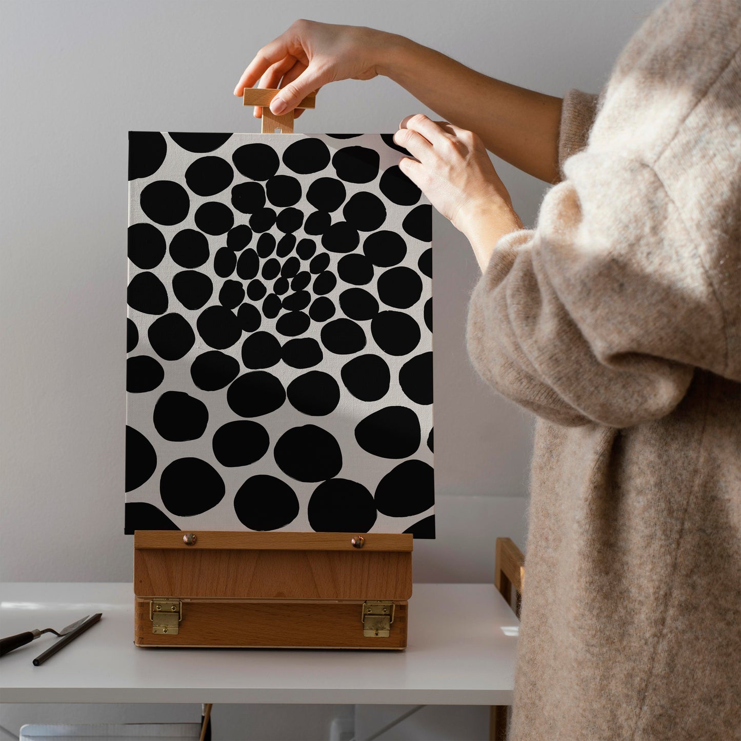 Danish Design Black Dots Canvas Print