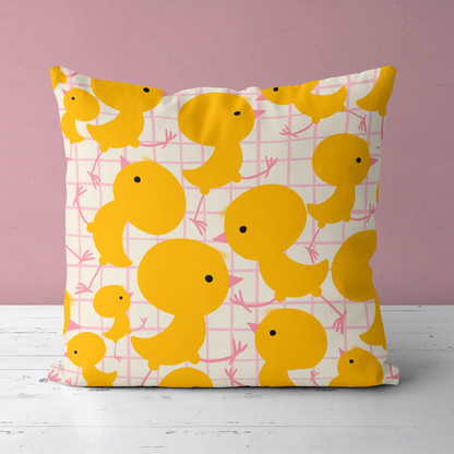 Cute Little Chicken Pattern Throw Pillow