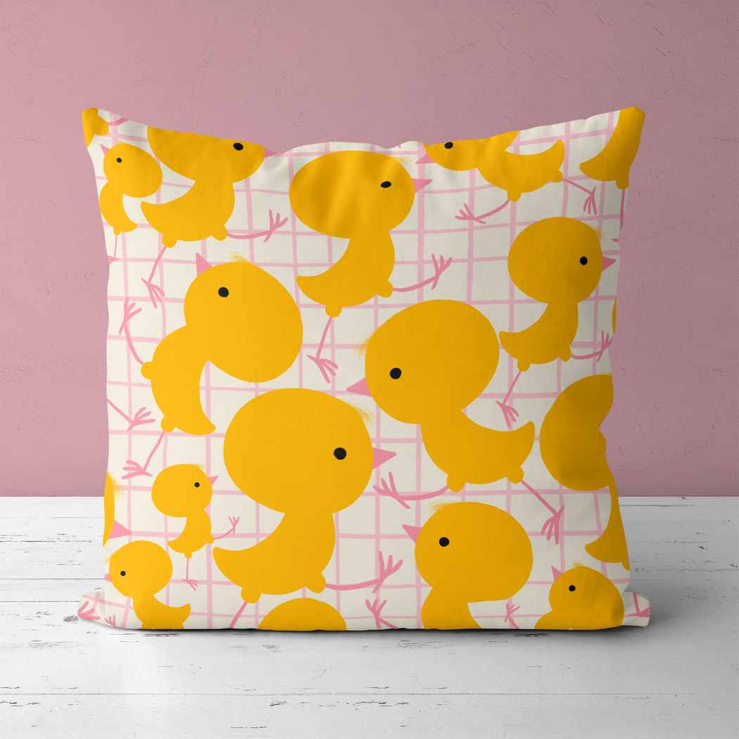 Cute Little Chicken Pattern Throw Pillow