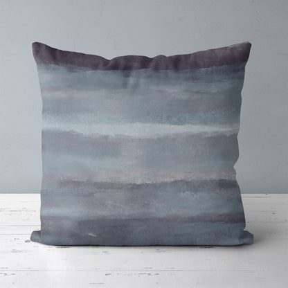 Sea Levels Seafoam Navy Blue Abstract Ocean Art Throw Pillow