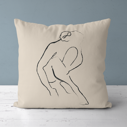 Picasso Sitting Woman Line Art Throw Pillow