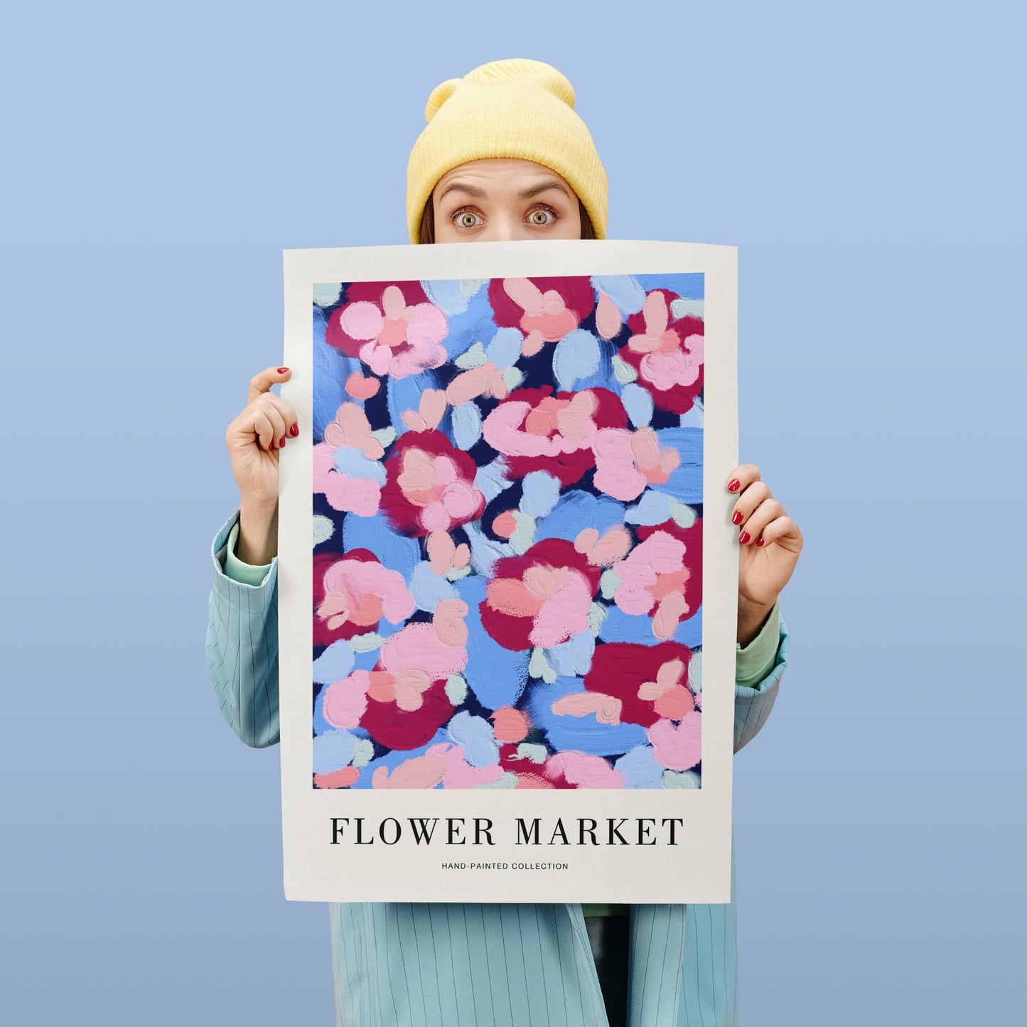 Painted Japan Flower Market Poster