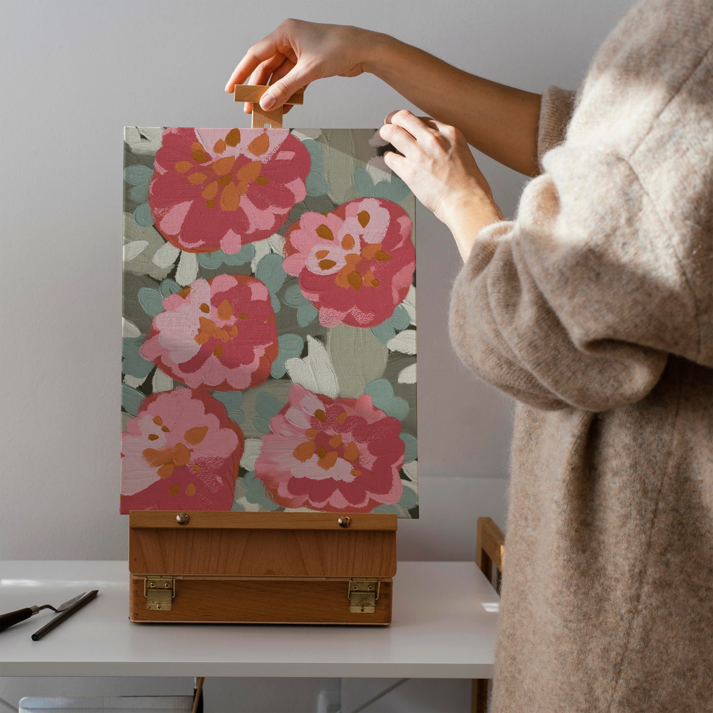 Flower Market Painting Canvas Print