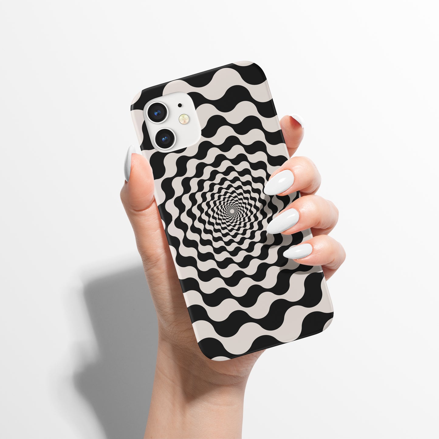 Retro Swirl Black and Almond Cream iPhone Case