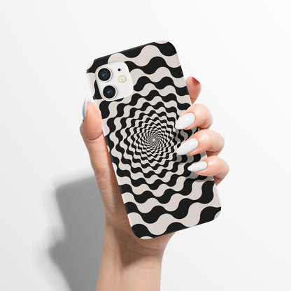 Retro Swirl Black and Almond Cream iPhone Case