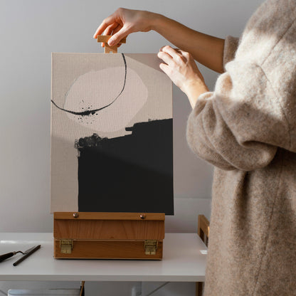 Black Brush Modern Abstract Canvas Print