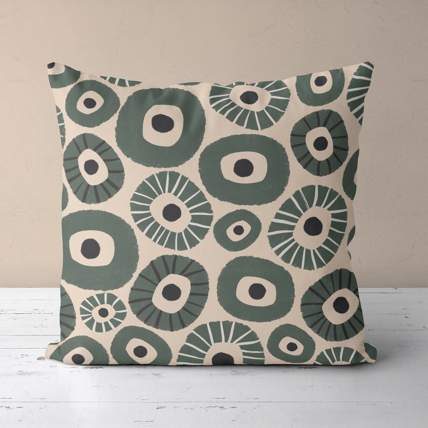 Rustic Mid Century Modern Pattern Throw Pillow