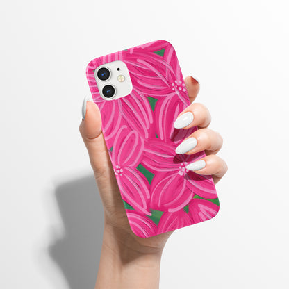 Painted Pink Flowers iPhone Case