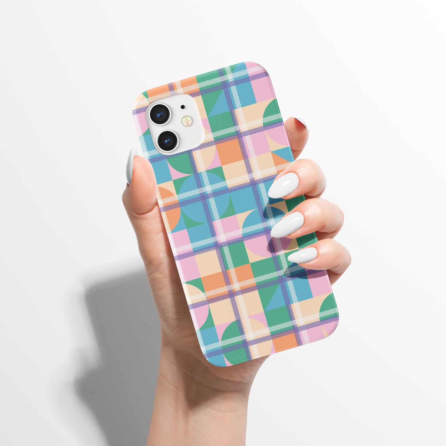 Feminine Pastel Geometric Pattern iPhone Case