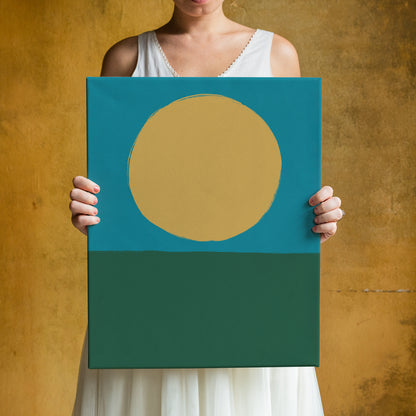 Retro Geometric Sun Canvas Print