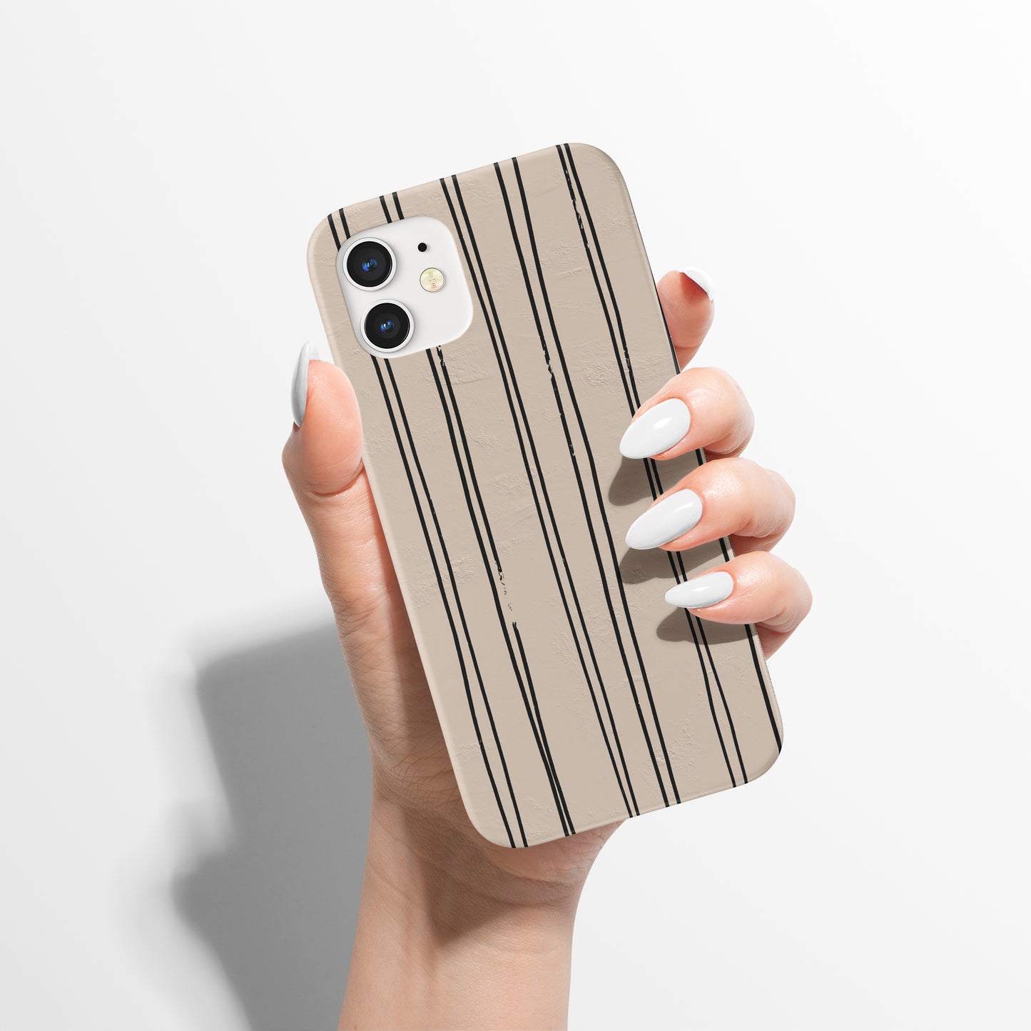 Minimalist Line Art Beige iPhone Case