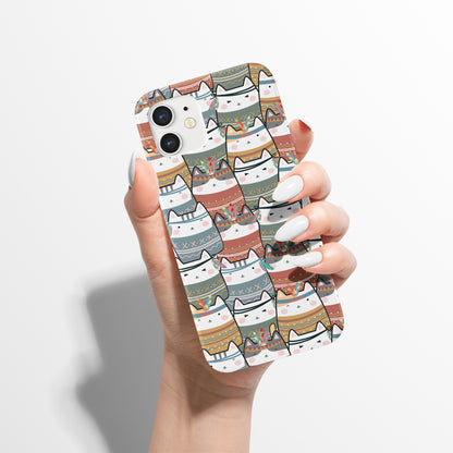 Tribal Etno Cat Pattern iPhone Case