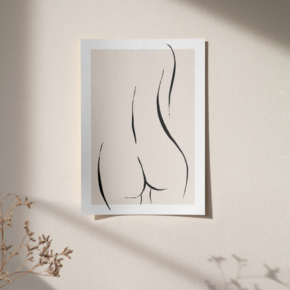 Beige Minimalist Female Body Poster