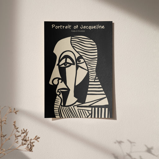 Black Portrait of Jacqueline Picasso Poster