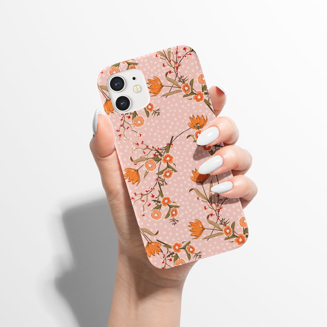 Pink Feminine Flowers Artistic iPhone Case