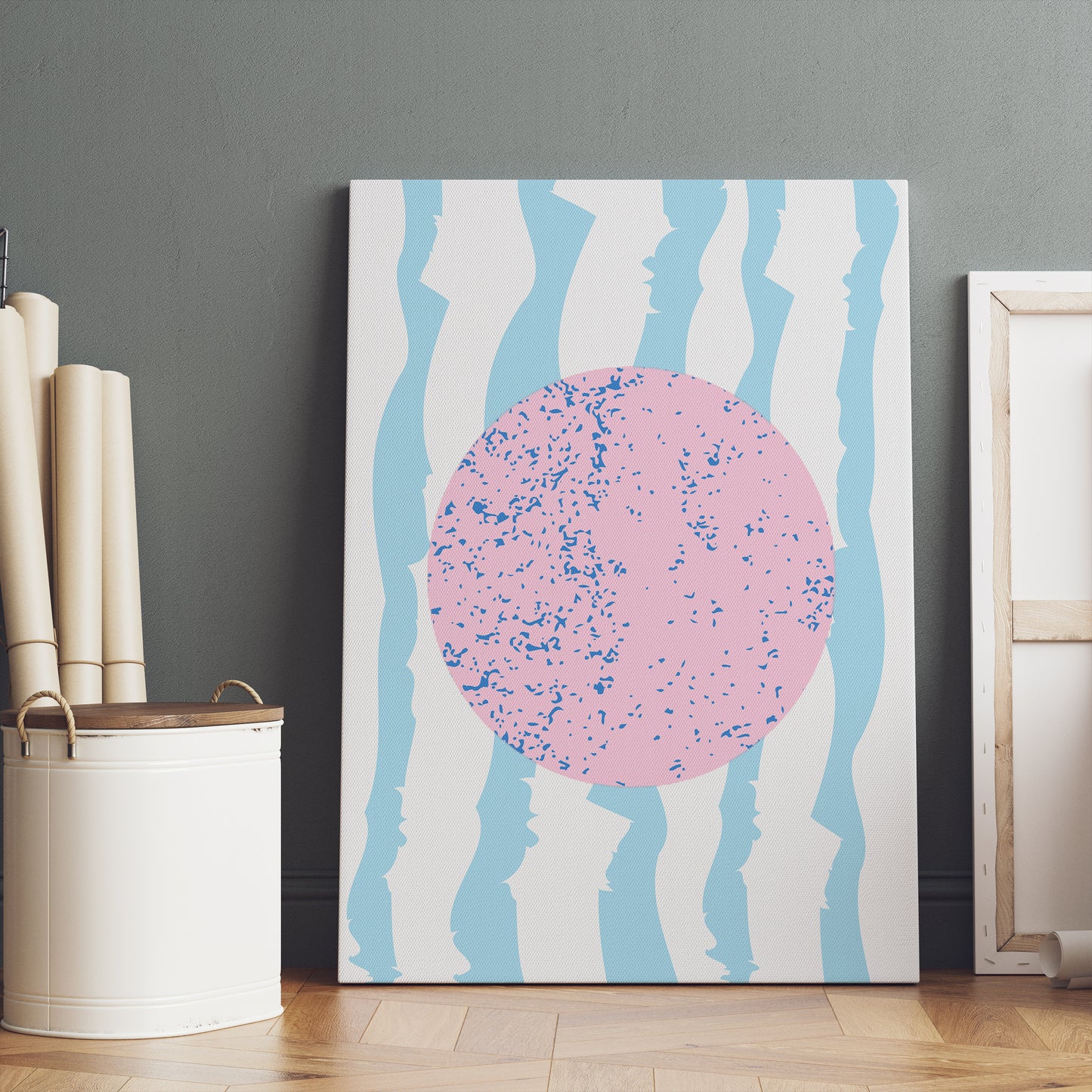 Pink Blue Feminine Canvas Print