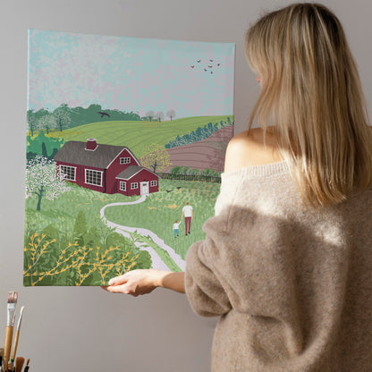Colorful Farmhouse Canvas Print