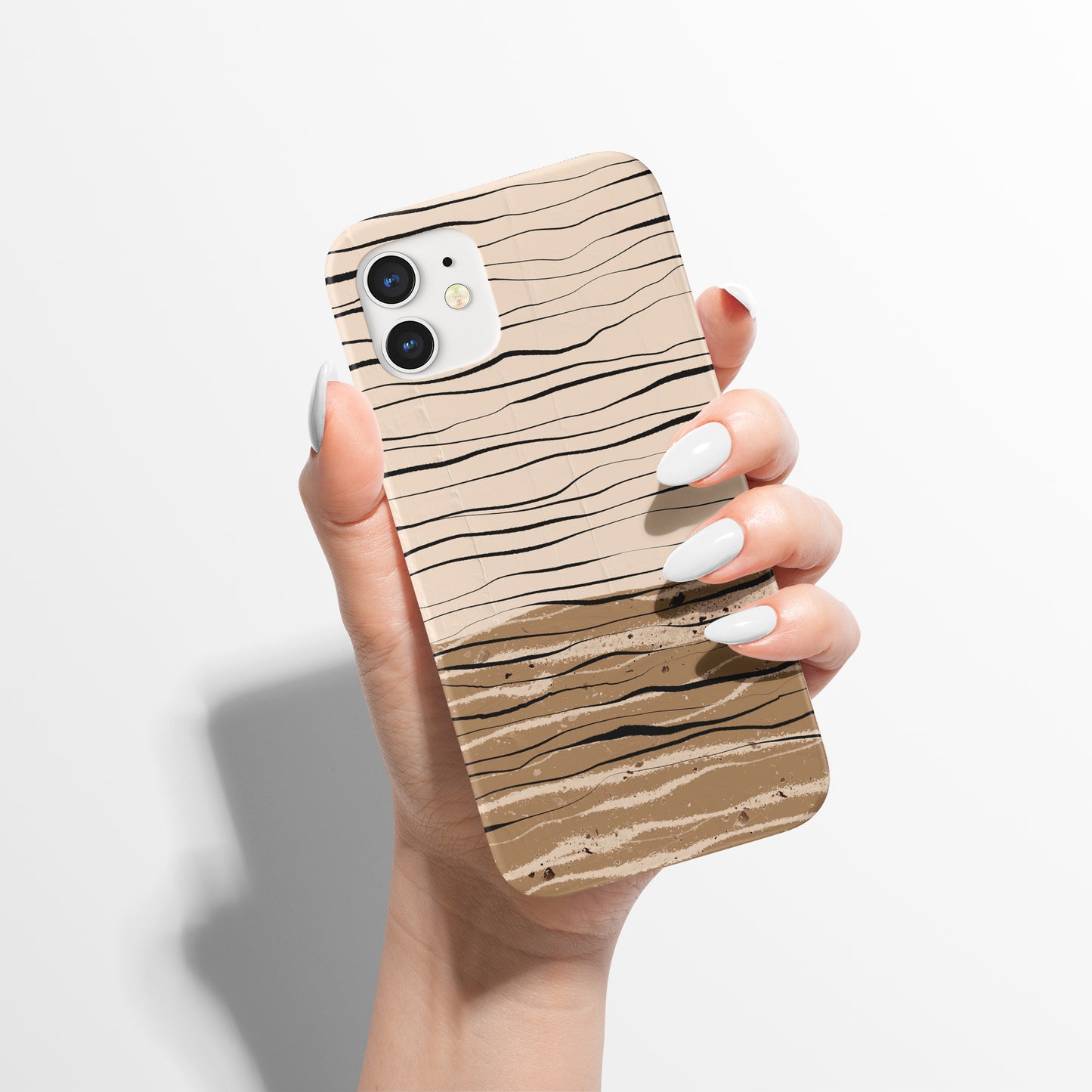 Beige Neutral Line Art iPhone Case