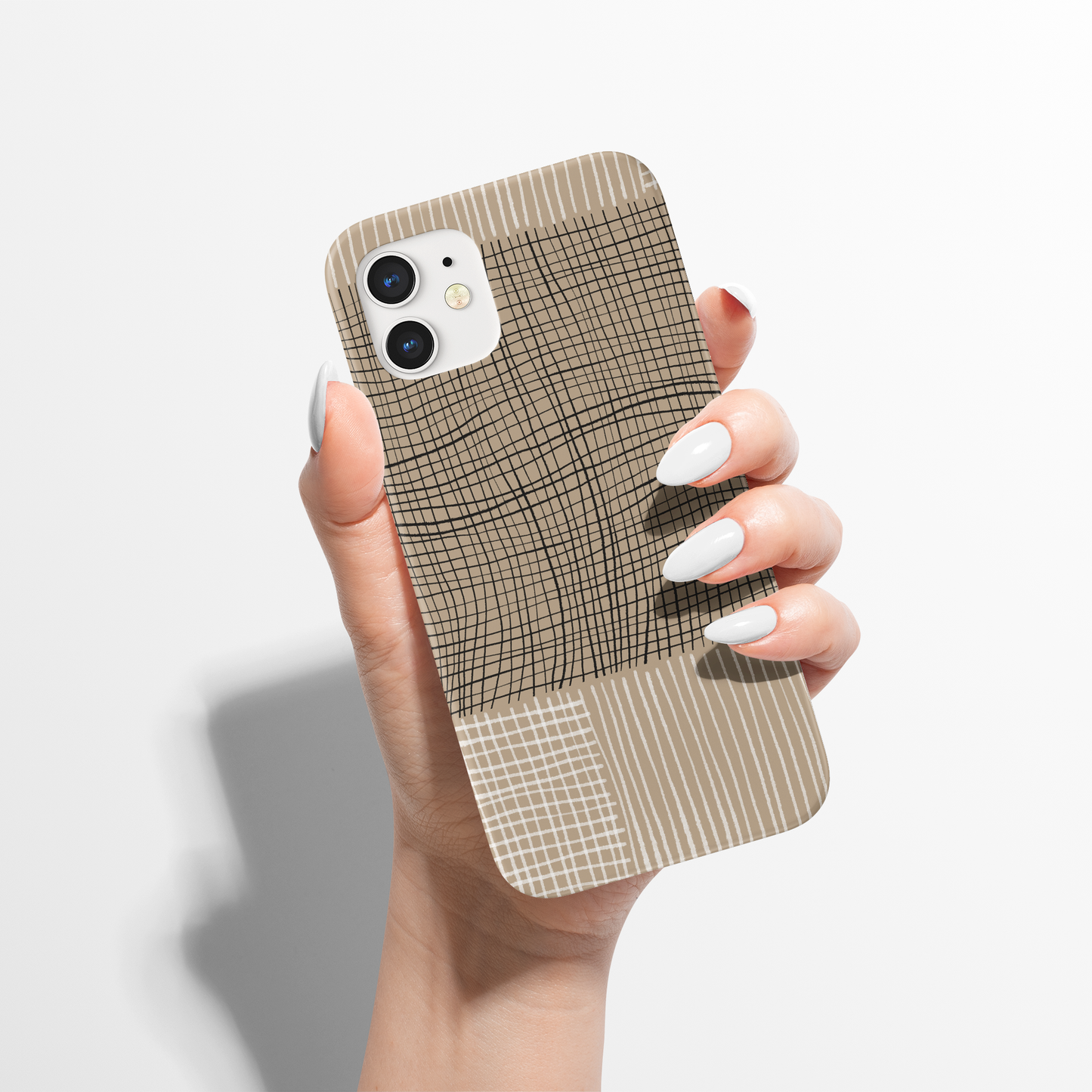 Rustic Beige Checkered Abstract iPhone Case