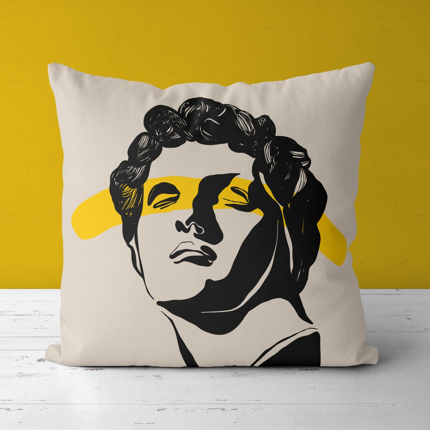 Eclectic Ancient David Sculpture Throw Pillow