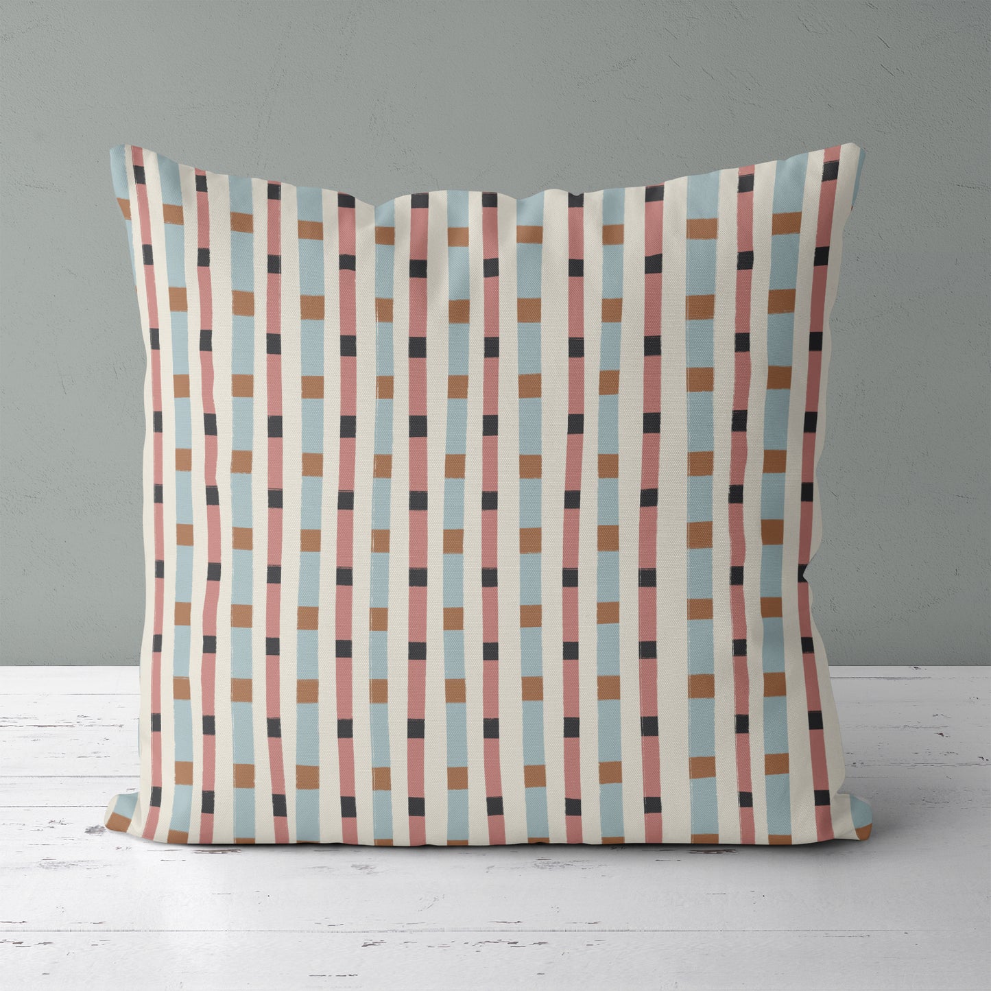 Pastel Minimalist Mid Century Modern Pattern Throw Pillow