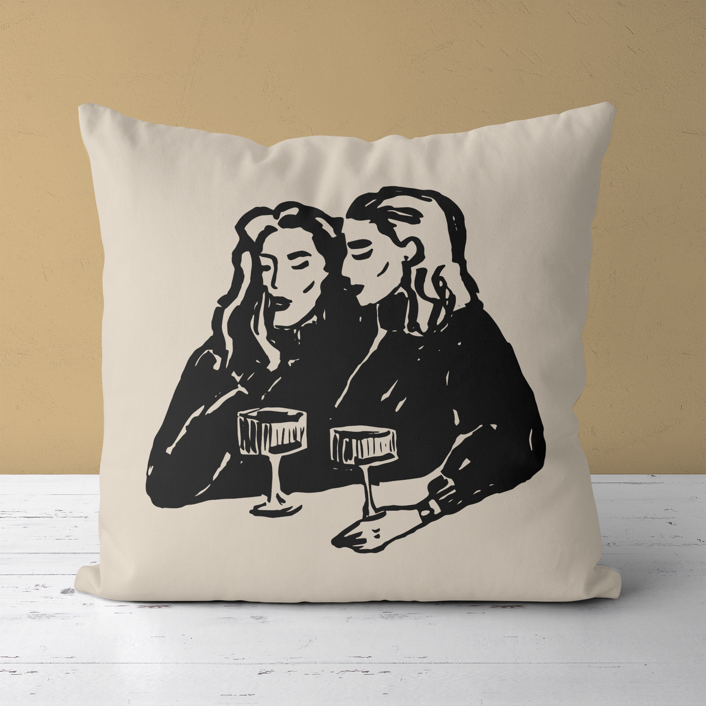 The Woman In the Bar Throw Pillow