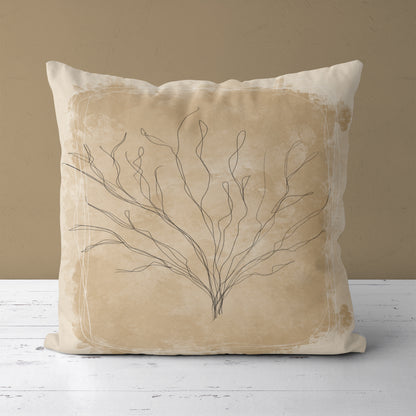 Throw Pillow with Painted Boho Nature Tree