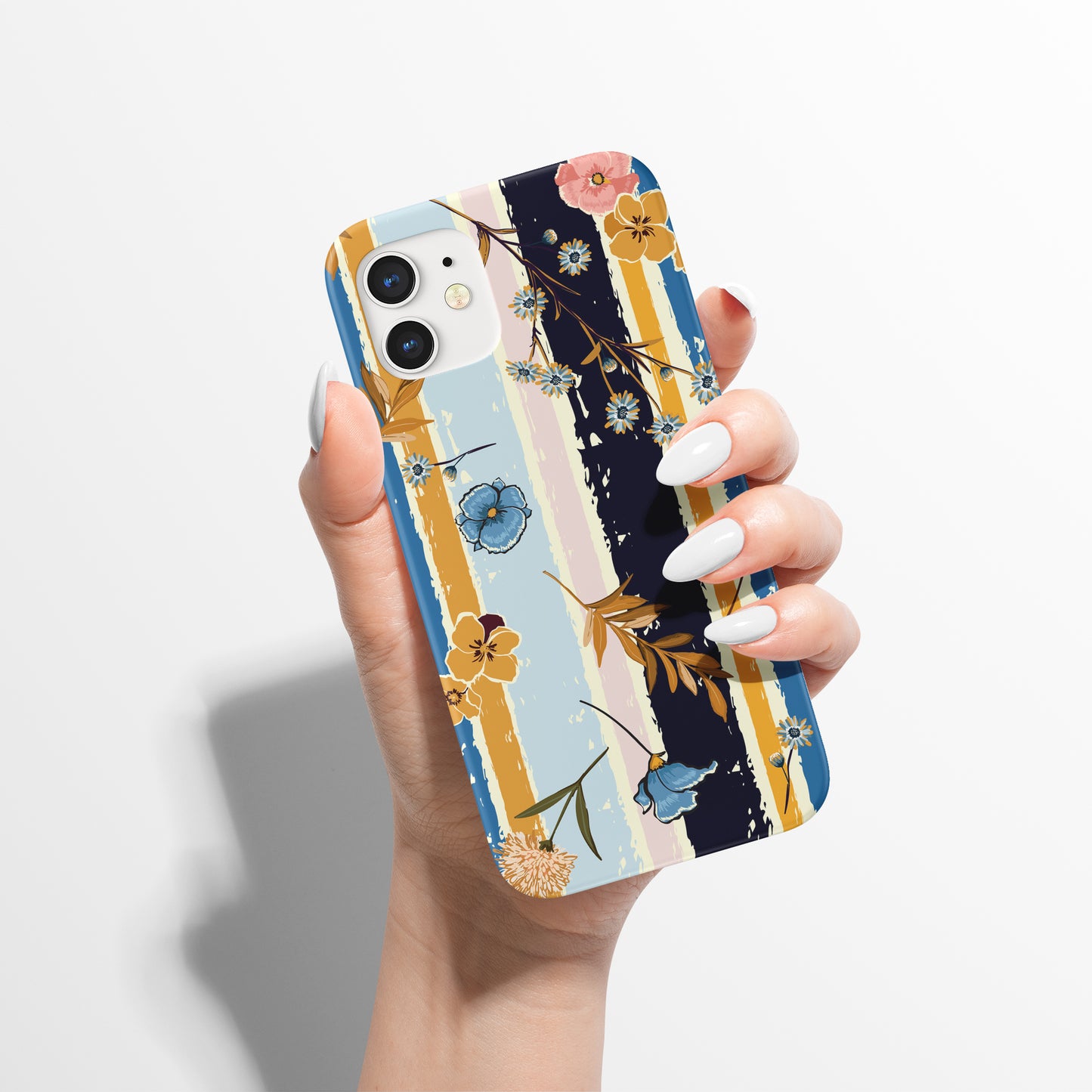 Retro Flower Striped Pattern iPhone Case