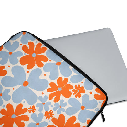 Retro Blue&Orange Flowers - Laptop Sleeve