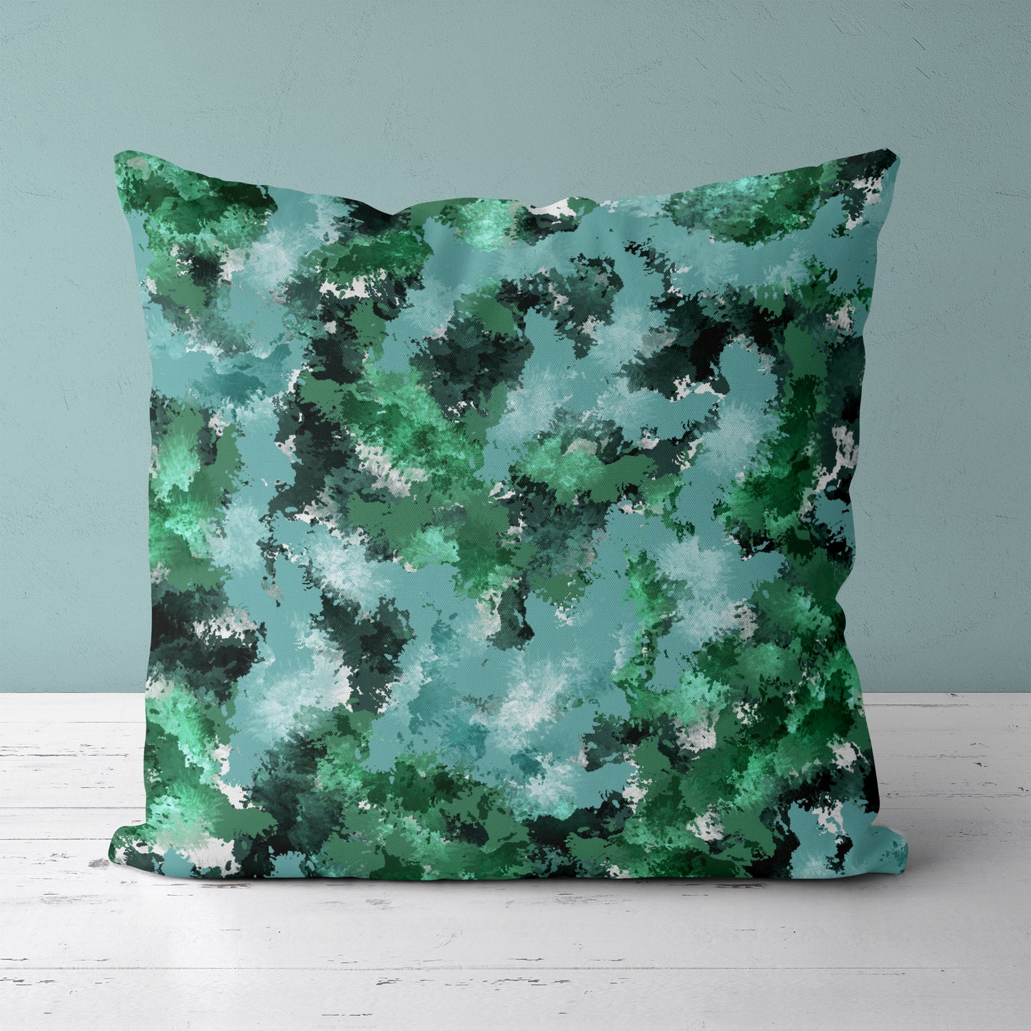 Green Modern Abstract Throw Pillow