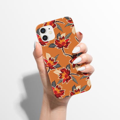 Mustard Tropical Floral Pattern iPhone Case