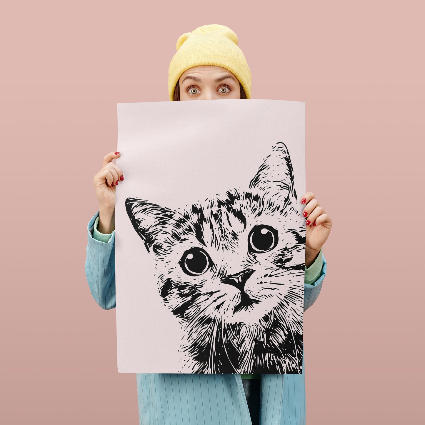 Pink Cute Kitten Poster
