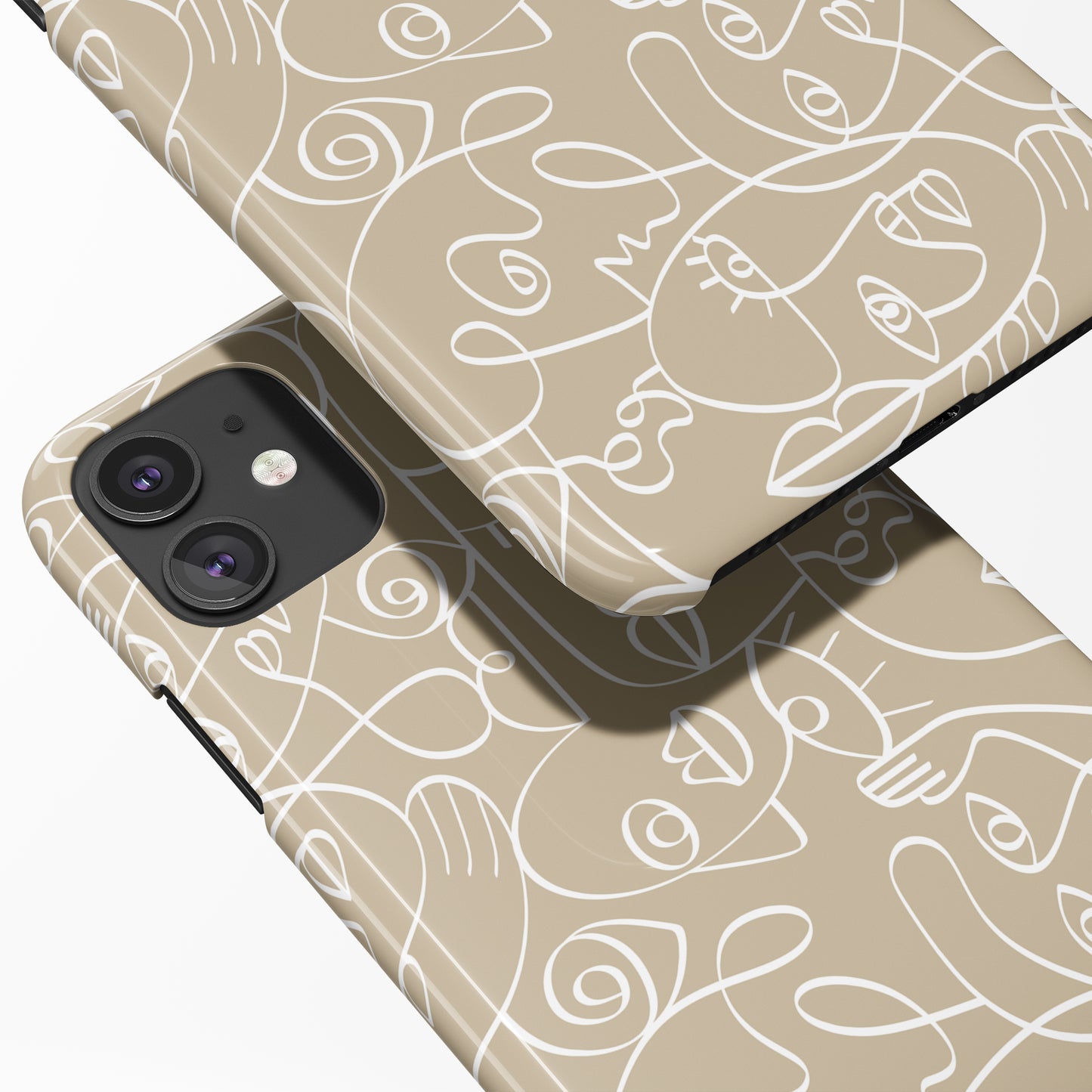 Beige Picasso Faces Cubism iPhone Case