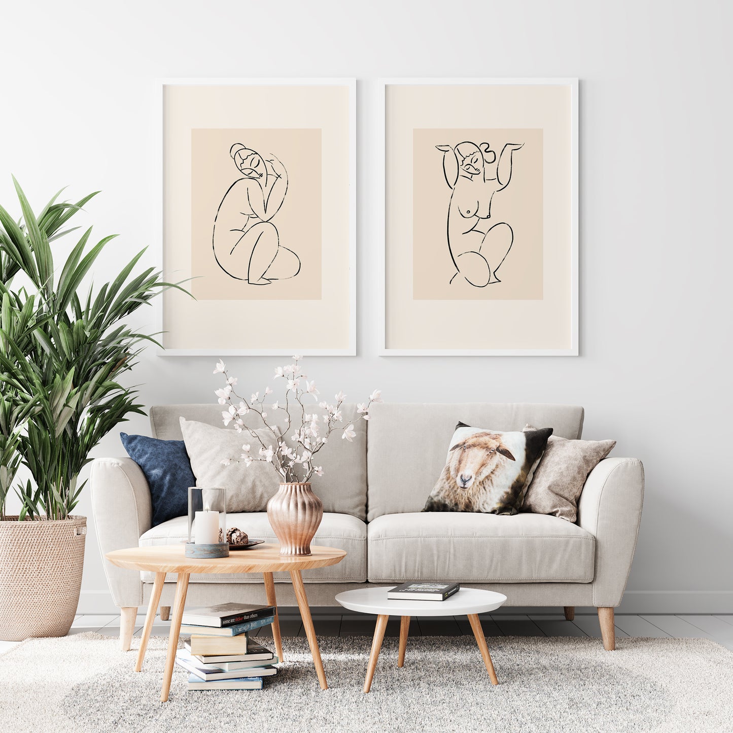 Set of 2 Line Art Women Prints