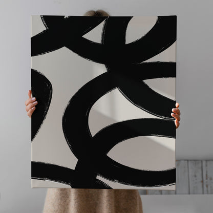 Black Ink Abstract Shapes Canvas Print