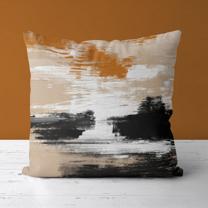 Abstract Beige Painting Throw Pillow