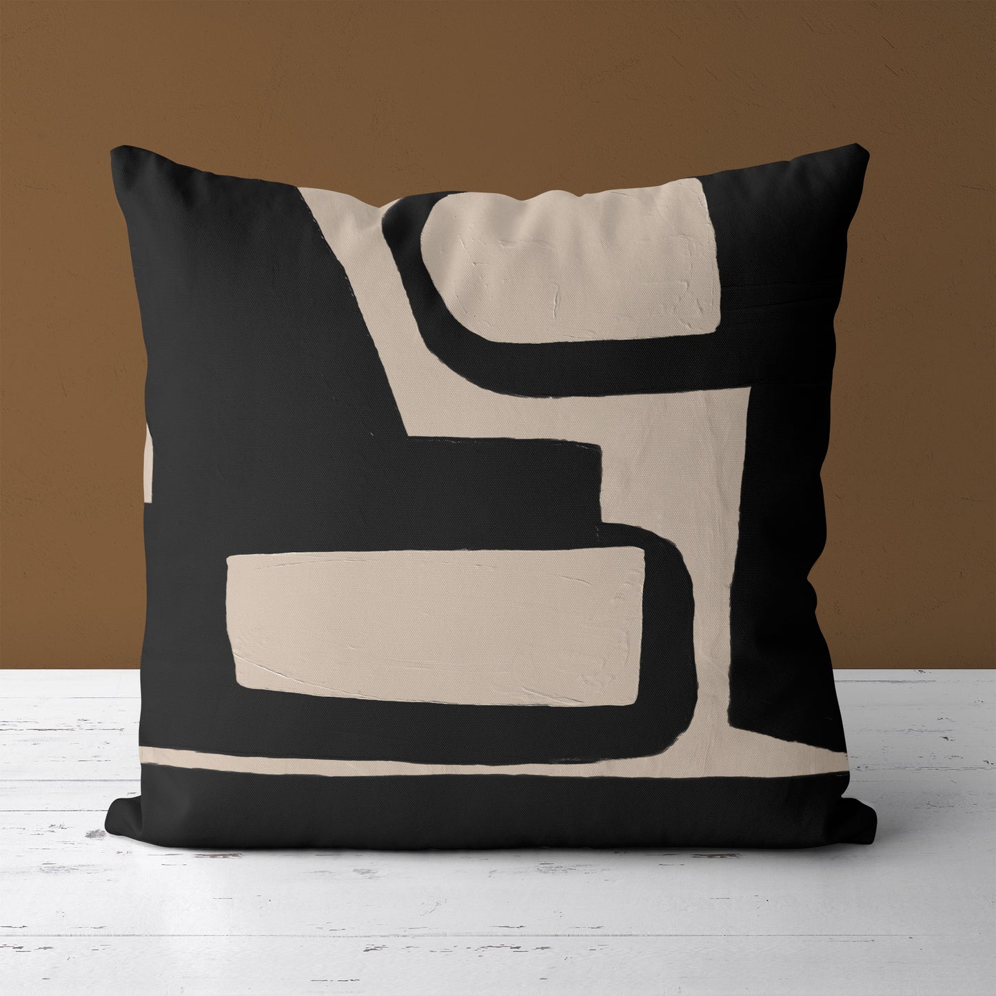 Black Bauhaus Modern Art Throw Pillow