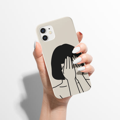 Aesthetic Black Sad Girl iPhone Case