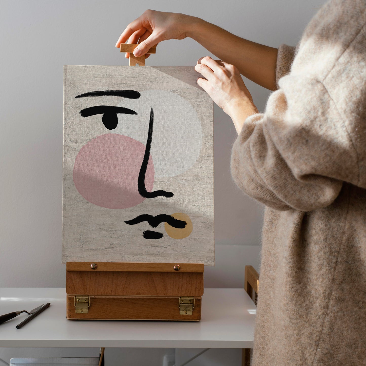 Minimalist Painted Face Canvas Print