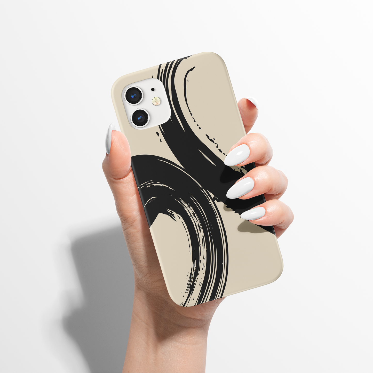 Black Brushes Minimalist Painted iPhone Case