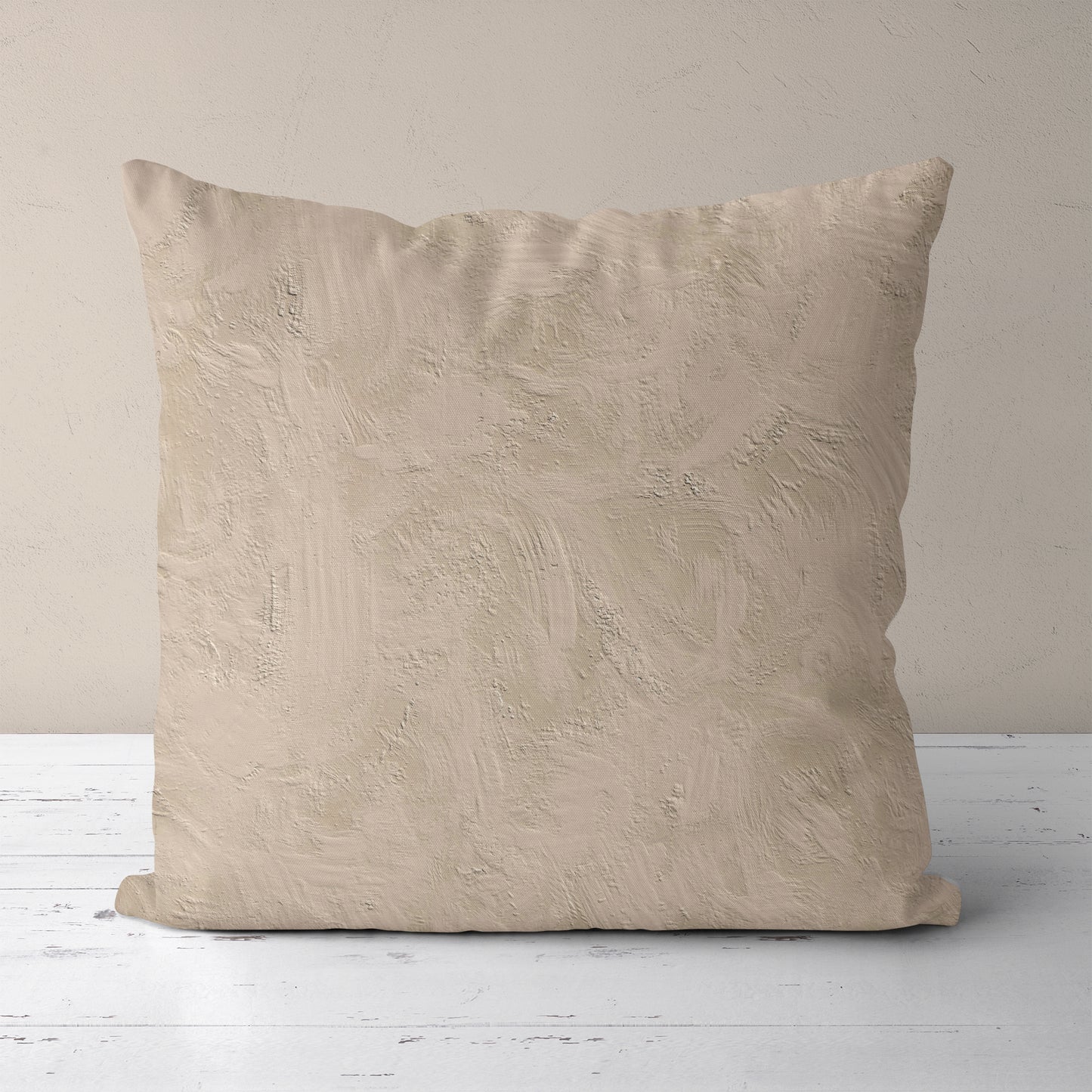 Beige Minimalist Painting Throw Pillow